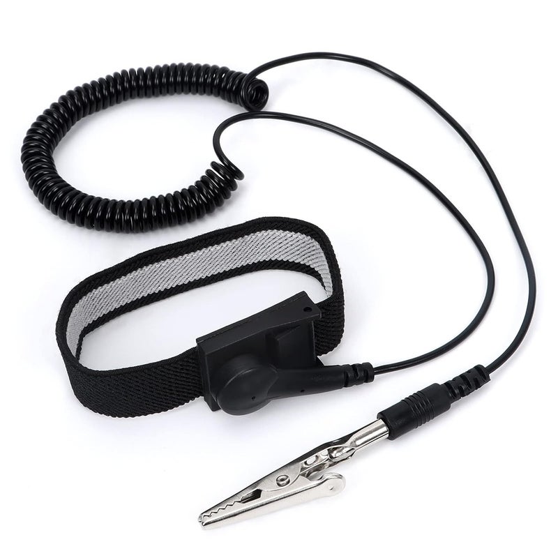 STREBITO Anti Static Wrist Strap, 11" Antistatic Wrist Band Grounding Bracelet ESD Wrist Strap Adjustable wristband with Alligator Clip, Extra Long Cord for PC Computer Building Electronics Repair - Image 1
